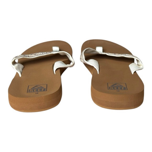 REEF Spring Woven Women's vintage white Sandals Arch Support NWOT flip flop | 10 - Picture 5 of 11